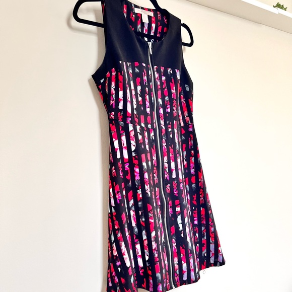 NWOT Forever 21 XS Floral Striped Front Zipper A-line Dress - Picture 11 of 11